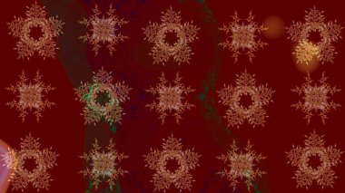 Kırmızı, kahverengi ve bej renklerde ayrık suluboya kar taneleri. Raster illüstrasyon kar taneleri. Güzel dekorasyon. Kışın sembolü.