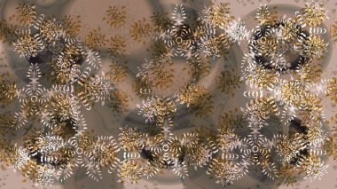 Basit bir kar tanesi. Kahverengi, bej ve gri renklerde şirin kar taneleri. Soyut duvar kâğıdı, ambalaj dekorasyonu. Kışın sembolü, mutlu noeller, mutlu yeni yıl kutlaması Raster illüstrasyonu..