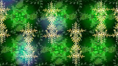 Renkli arka planda izole tatlı kar taneleri. Soyut mandala ya da tuhaf kar tanesi çizgisi sanat tasarımı. Raster illüstrasyonu.