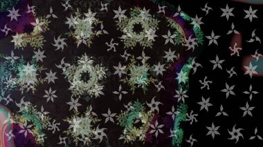 Güzel soyut kar tanesi raster tasarımı. Düz kar karalama ikonları, kar taneleri gri, siyah ve yeşil renkli siluetler noel afişi, kartlar. Yeni yıl kar tanesi.