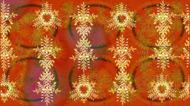 Renkli kar taneleri. Renkli arka planda izole tatlı kar taneleri. Kar tanesi raster deseni. Raster illüstrasyonu.