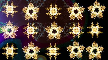 Dekorasyon kış kar simgeler. Raster Noel renkli arka plan ile düşen kar tanesi. Kar taneleri Raster illüstrasyon.