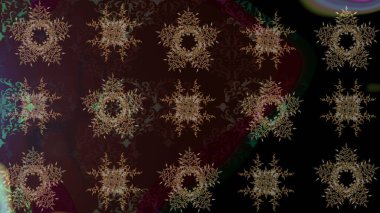 Güzel bir kış süsü. Raster kahverengi, siyah ve gri kar tanelerinden izole edilmiş. Renkli kar taneleri Raster illüstrasyonu.