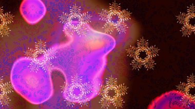 Kar tanesi süsleme deseni. Kar taneleri arka planda. Renkli arka planda izole edilmiş kar tanelerinin düz tasarımı. Kar taneleri deseni. Raster illüstrasyonu.