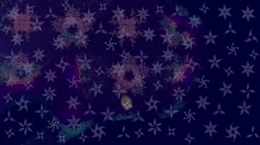 Renkli unsurlarla hareketli arka plan görüntüleri. Çiçekler. Eski model. Bayrak tarzı. Video kaydı. Şablon. Döngü. Kusursuz..