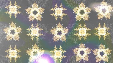 Kar taneleri deseni. Kar tanesi süsleme deseni. Raster illüstrasyonu. Kar taneleri arka planda. Renkli arkaplanda izole edilmiş kar tanelerinin düz tasarımı.