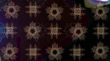 Kar tanelerinin soyut arkaplanlı Noel arkaplanı. Raster illüstrasyonu. Siyah, kahverengi ve gri kar taneleri. Noel için tatil tasarımı, yeni yıl moda baskıları. Güzel tasarım..