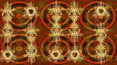 Basit bir kar tanesi. Kışın sembolü, mutlu noeller, mutlu yeni yıl kutlaması Raster illüstrasyonu. Kahverengi, turuncu ve sarı renkler. Soyut duvar kağıdı, ambalaj dekorasyonu.