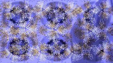 Raster sevimli kar taneleri renkli arka plan üzerinde. Raster resim. Raster kar taneleri desen.