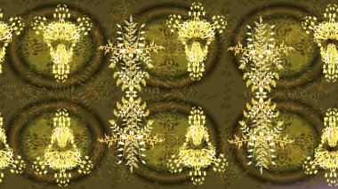 Tomurcukları papatya çiçekleri olan sevimli bir çiçek deseni. Kusursuz bir geçmişi var. Kumaş, tekstil, duvar kağıdı baskısı için. Eski usul. Miles Fleur, süslü püslü bir süs. Raster illüstrasyonu.