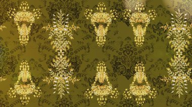 Çiçekli karalama şeklinde Raster çiçek deseni. Yumuşak, bahar çiçekli arka plan. Kahverengi, sarı ve nötr renklerde çiçekler.