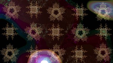 Kışın sembolü. Raster illüstrasyon kar taneleri. Kahverengi, siyah ve gri renklerde suluboya kar taneleri. Güzel dekorasyon.