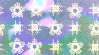 Güzel bir kış süsü. Kar taneleri koleksiyonu. Raster illüstrasyonu. Raster mavisi, nötr ve mor kar tanelerinden izole edilmiş..