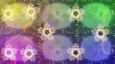 Kar tanesi süs desen. Snowflakes desen. Kar taneleri arka plan. Arka plan üzerinde izole soyut kar taneleri ile düz tasarım. Raster illüstrasyon.