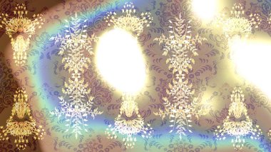 Eski usul. Renkli desenli eskiz deseni, bej, nötr ve beyaz çiçekler ve dekoratif elementler. Kumaş, tekstil, duvar kağıdı baskısı için. Eskiz geçmişi. Raster tasarımı.