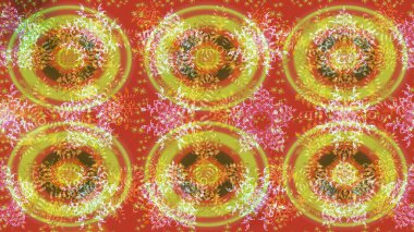 Turuncu, sarı ve kahverengi renkli çizimler. Kışın sembolü, mutlu noeller, mutlu yeni yıl kutlaması Raster illüstrasyonu. Soyut duvar kâğıdı, ambalaj dekorasyonu. Kar tanesi kadar basit..