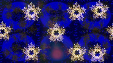 Mavi, gri ve siyah renkli kar tanesi süsü. Güzel süs eşyası. Kar taneleri izole edildi. Kar tanesi süsü Raster illüstrasyonu.