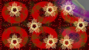 Renkli arka planda güzel kar taneleri. Raster kar taneleri deseni. Raster illüstrasyonu.