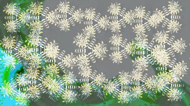 Yeni yıl kar tanesi. Güzel soyut kar taneleri raster tasarımı. Düz kar karalama ikonları, kar taneleri gri, yeşil ve nötr renklerde siluetler Noel afişi için, kartlar.