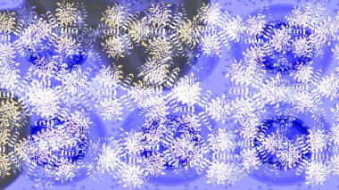 Tarafsız, mor ve mavi renkler üzerine şirin soyut kar tanesi raster tasarımı. Yeni yıl kar tanesi. Düz kar karalama ikonları, kar taneleri silueti Noel afişi için, kartlar.