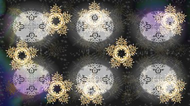 Sihirli gri, nötr ve kahverengi tatil soyut arka plan yıldız ve düşen kar taneleri. Noel grisi, nötr ve kahverengiler. Raster illüstrasyonu.