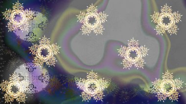 Kar tanesi süs desen. Snowflakes desen. Kar taneleri arka plan. Arka plan üzerinde izole soyut kar taneleri ile düz tasarım. Raster illüstrasyon.