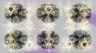 Raster illüstrasyonu. Renkli arka planda güzel kar taneleri. Raster kar taneleri deseni.