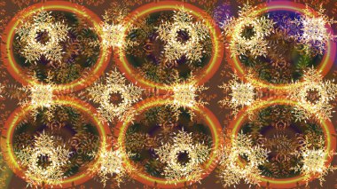 Arkaplanda soyut kar taneleri olan düz tasarım. Raster illüstrasyonu. Kar taneleri arka planda. Kar tanesi süsleme deseni. Kar taneleri deseni.