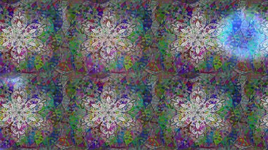 Kızılderili desenli desenli desenli şal deseni. Etnik Mandala süsü. Raster Henna dövme stili. Tekstil, tebrik kartı, boyama kitabı, telefon kılıfı baskısı için kullanılabilir.