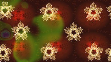 Raster illüstrasyonu. Soyut mandala ya da tuhaf kar tanesi çizgisi sanat tasarımı. Renkli arka planda izole tatlı kar taneleri.