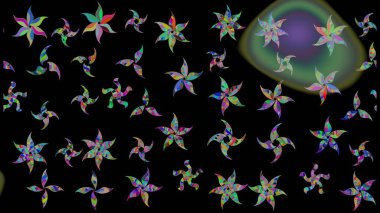 Çiçekler, yapraklar, dekoratif elementler, sıçramalar, lekeler, el çizimleri çizimleri ve Doodle çizimleri, grafik raster çizimleri.