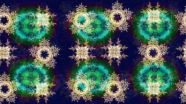 Mavi, yeşil ve gri kar taneli Noel kartı mavi, yeşil ve gri renklerde. Kış kartı Mutlu Noeller, Yeni Yıl ve Mutlu Tatil Raster çizimleri. Kar taneleri arkaplanı.