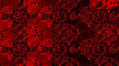 Kırmızı, siyah ve kahverengi renklerde etnik çiçeklerle kusursuz bir desen. Raster Çiçek İllüstrasyonu güzel tekstil..