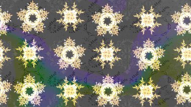 Retro stil dokusu, şablon kış elementleri. Modern tasarım posteri, kapak, kart tasarımı gri, yeşil ve bej renkli. Son moda kar taneleri ve elementler onun kartlarını gösteriyor. Kar taneleri tasarımı.