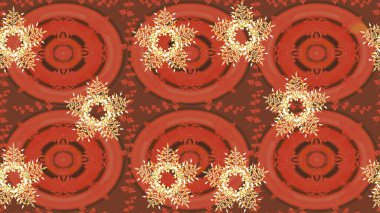 Düz Çiçek Elementleri Tasarımı. Kahverengi, turuncu ve pembe renkli çiçekler. Güzel çiçek deseni. Renkli Bahar Teması Kusursuz Arkaplan.