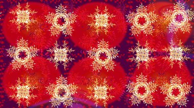 Sihirli kırmızı, mor ve turuncu tatil soyut arka plan yıldız ve düşen kar taneleri. Noel kırmızısı, mor ve portakallar. Raster illüstrasyonu.