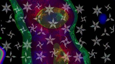 Kar taneli siyah, kahverengi ve mavi renkler. Raster illüstrasyonu. Renkli arka planda izole tatlı kar taneleri.