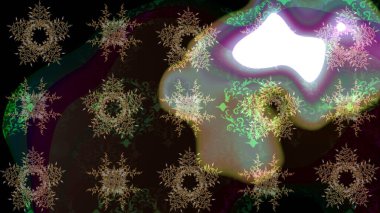 Raster illüstrasyonu. Kar taneleri arka planda. Renkli arka planda izole edilmiş kar tanelerinin düz tasarımı. Kar taneleri deseni. Kar tanesi süslemeli desen.