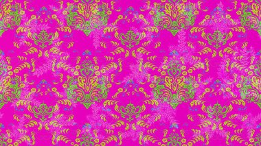 Mor, yeşil ve pembe çiçekli bahar çiçekleri. Motley illüstrasyonu. Küçük renkli çiçekler. Küçük çiçekte güzel bir desen. Moda baskıları için zarif bir şablon.