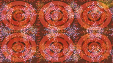 Raster illüstrasyonundaki çiçek desenli çizim. Çiçekler suluboya tarzında turuncu renkte.