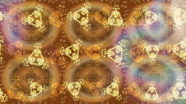 Kar tanelerinin soyut arkaplanı olan şirin bir Noel arkaplanı. Kahverengi, bej ve nötr kar taneleri. Raster illüstrasyonu. Renkler. Noel ve Yeni Yıl moda baskıları için tatil tasarımı.