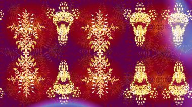 Kar tanesi süs desen. Snowflakes desen. Kar taneleri arka plan. Arka plan üzerinde izole soyut kar taneleri ile düz tasarım. Raster illüstrasyon.