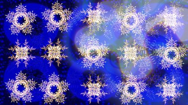 Mavi, nötr ve menekşe rengi ve kar taneleri. Renkli arka planda izole tatlı kar taneleri. Raster illüstrasyonu.