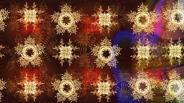 Raster illustration. Christmas festive background. Christmas snowflake of decoration on snow.