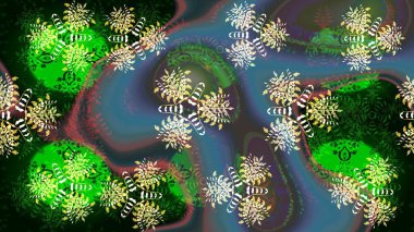 Düz Çiçek Elementleri Tasarımı. Renkli Bahar Teması eskiz kalıbı. Renkli çiçekler. Raster illüstrasyonunda çiçek deseni çizimi.