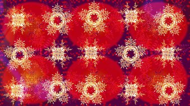 Kar Tanesi Simgesi. Raster illüstrasyonu. Raster illüstrasyonu. Kırmızı, mor ve turuncu renklerde izole kar taneleri.