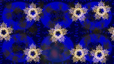 Sihirli mavi, siyah ve gri tatil soyut arka plan yıldız ve düşen kar taneleri. Noel mavisi, siyah ve gri. Raster illüstrasyonu.