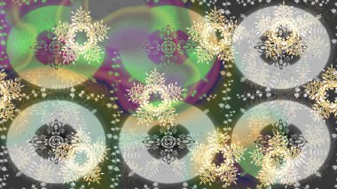 Snowflakes desen. Raster kar taneleri arka plan. Raster resim. Kar tanesi renkli desen. Renk arka plan üzerinde izole soyut kar taneleri ile düz tasarım.