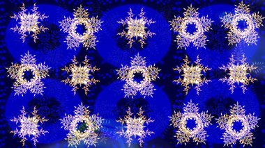 Mavi, siyah ve nötr renklerde kar taneleri. Renkli arka planda izole tatlı kar taneleri. Kar tanesi raster deseni. Raster illüstrasyonu.