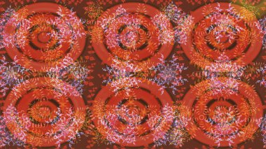 Çiçekli karalama şeklinde Raster çiçek deseni. Yumuşak, bahar çiçekli arka plan. Turuncu renkte çiçekler.